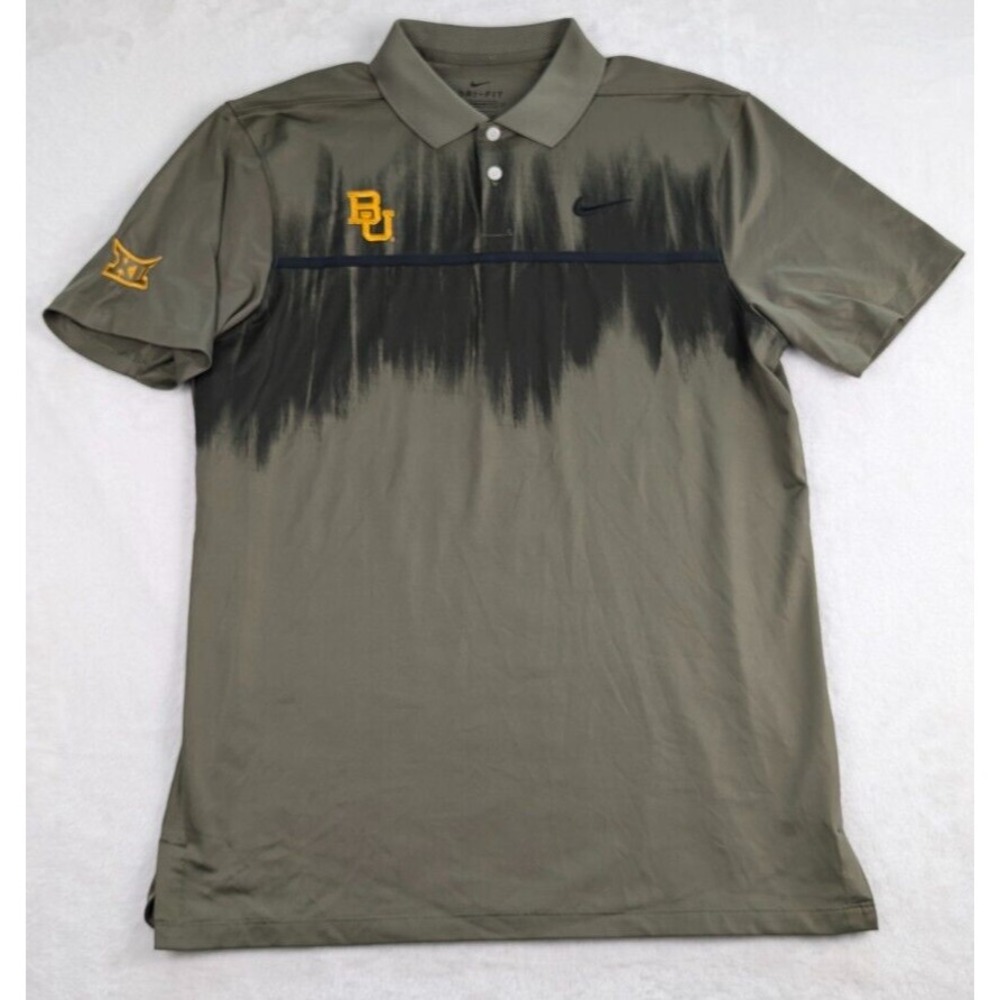 Baylor University Nike Dri Fit Mens Small‎ Polo Green Tie Dye Performance